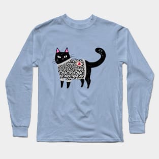 Black Cat in a Sweater Long Sleeve T-Shirt